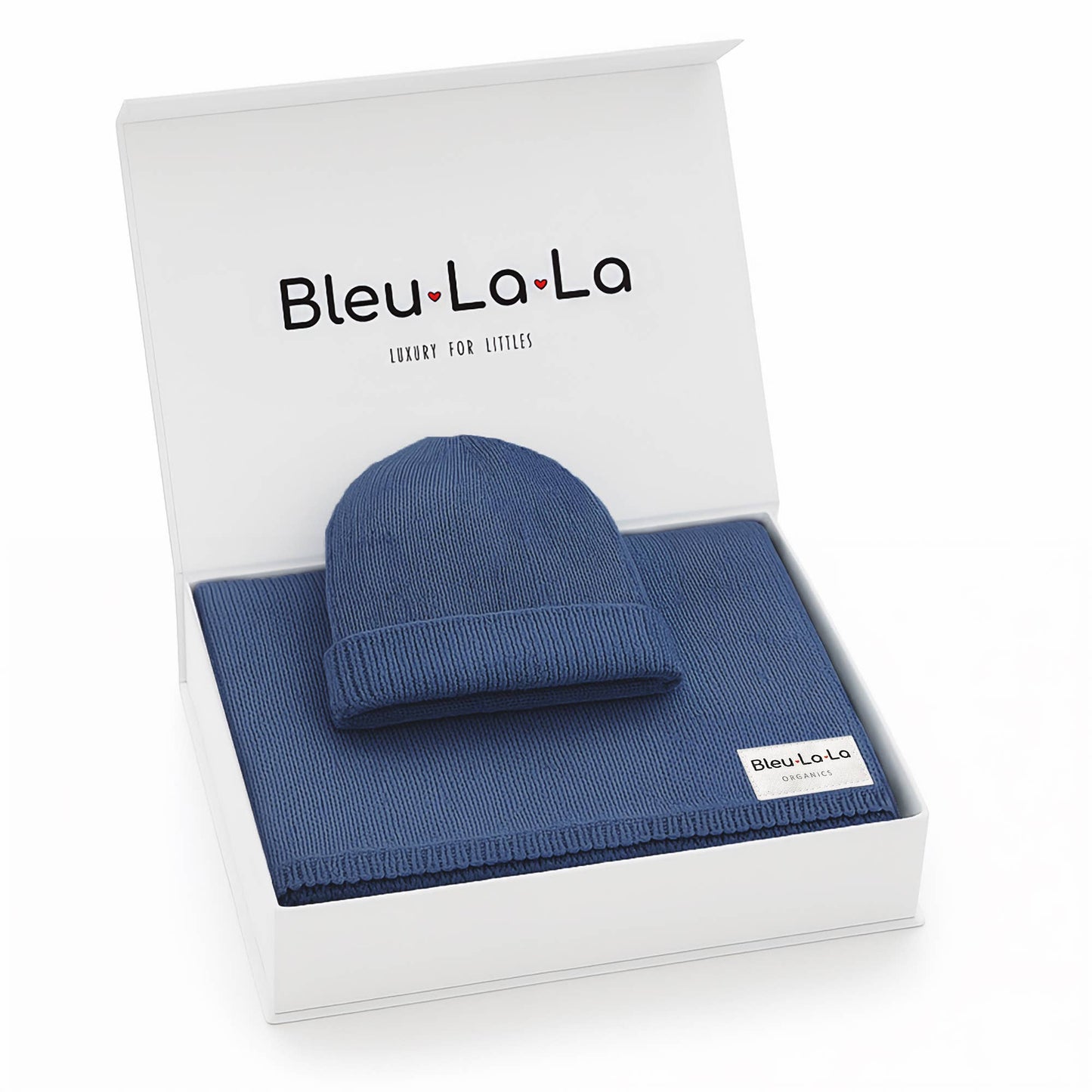 Luxe - 100% Organic Cotton Knit Blanket + Hat Boxed Gift Set - Blush Pink