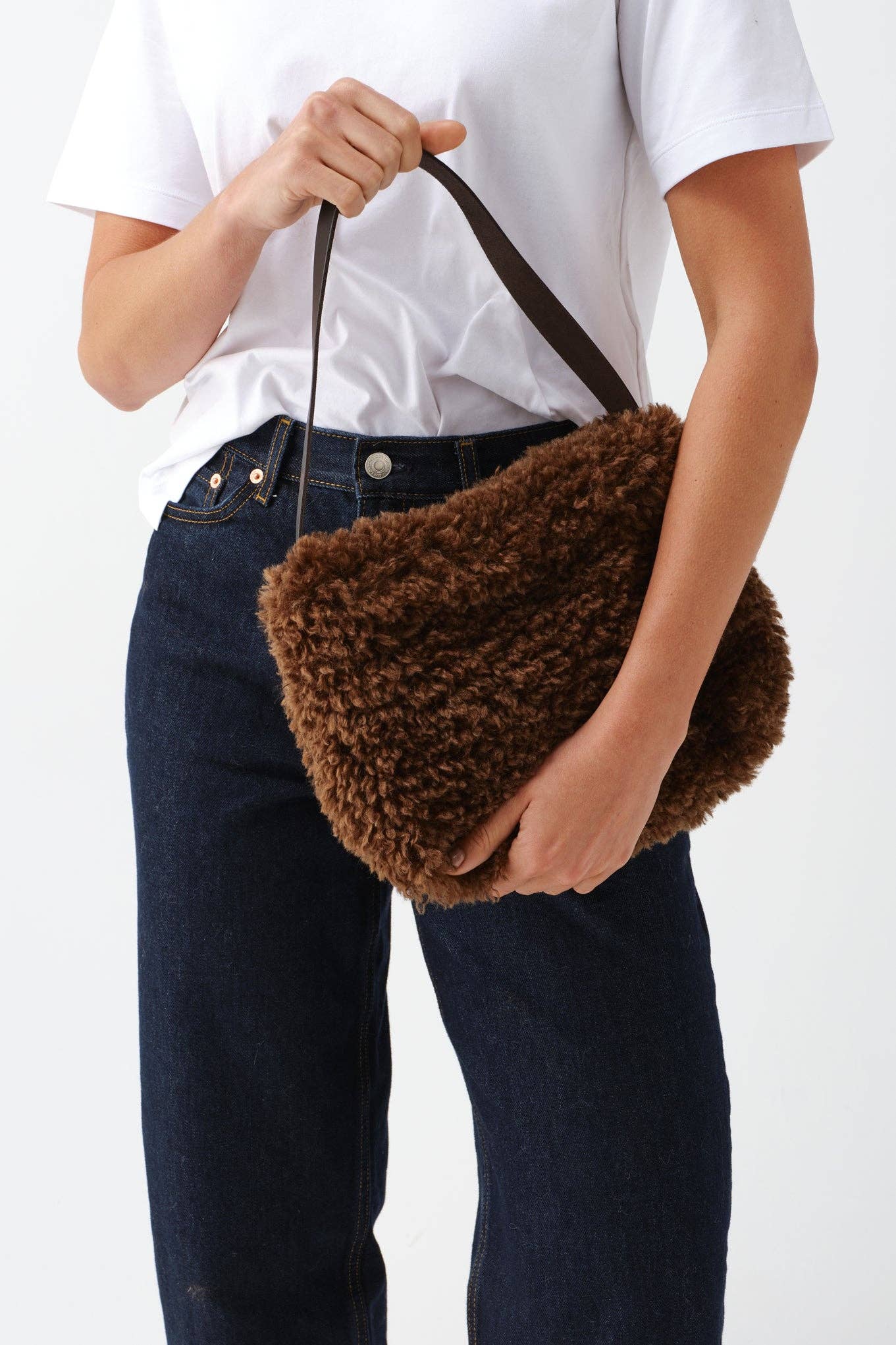 Arc Fur Bag - Cream