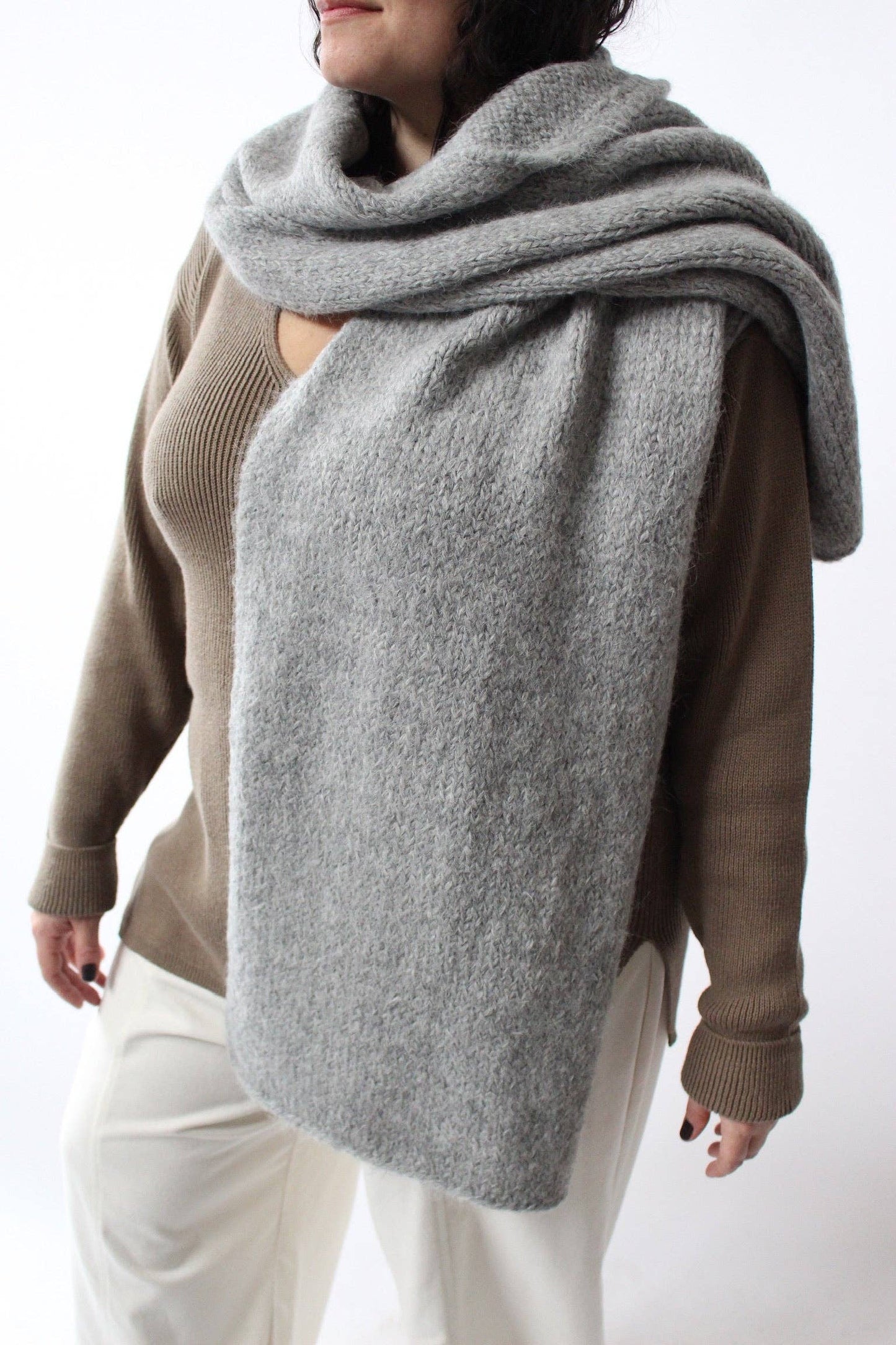 Ralphiei Alpaca Blanket Scarf - Large - Grey