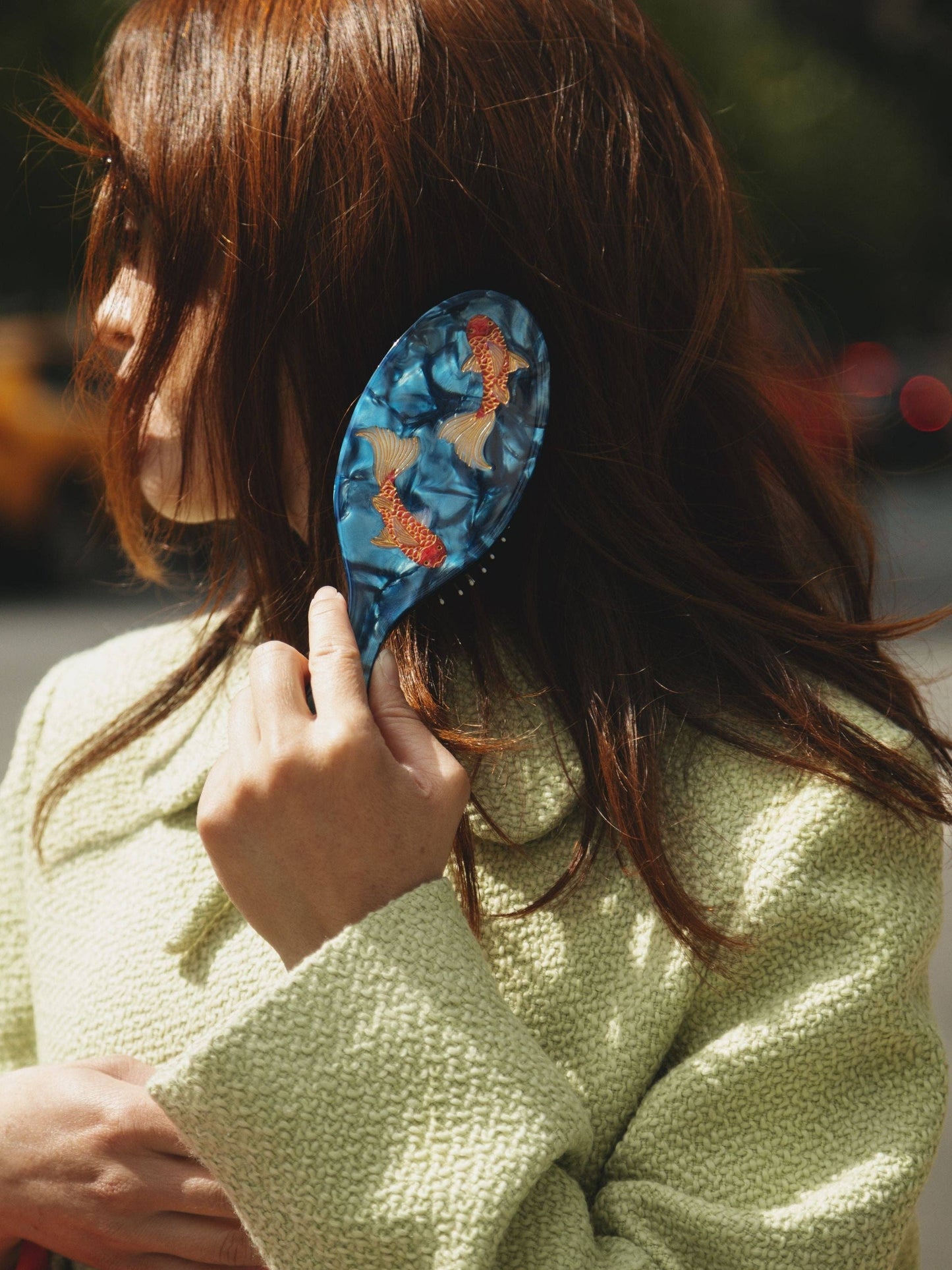 Hand-painted Koi Fish Hair Brush