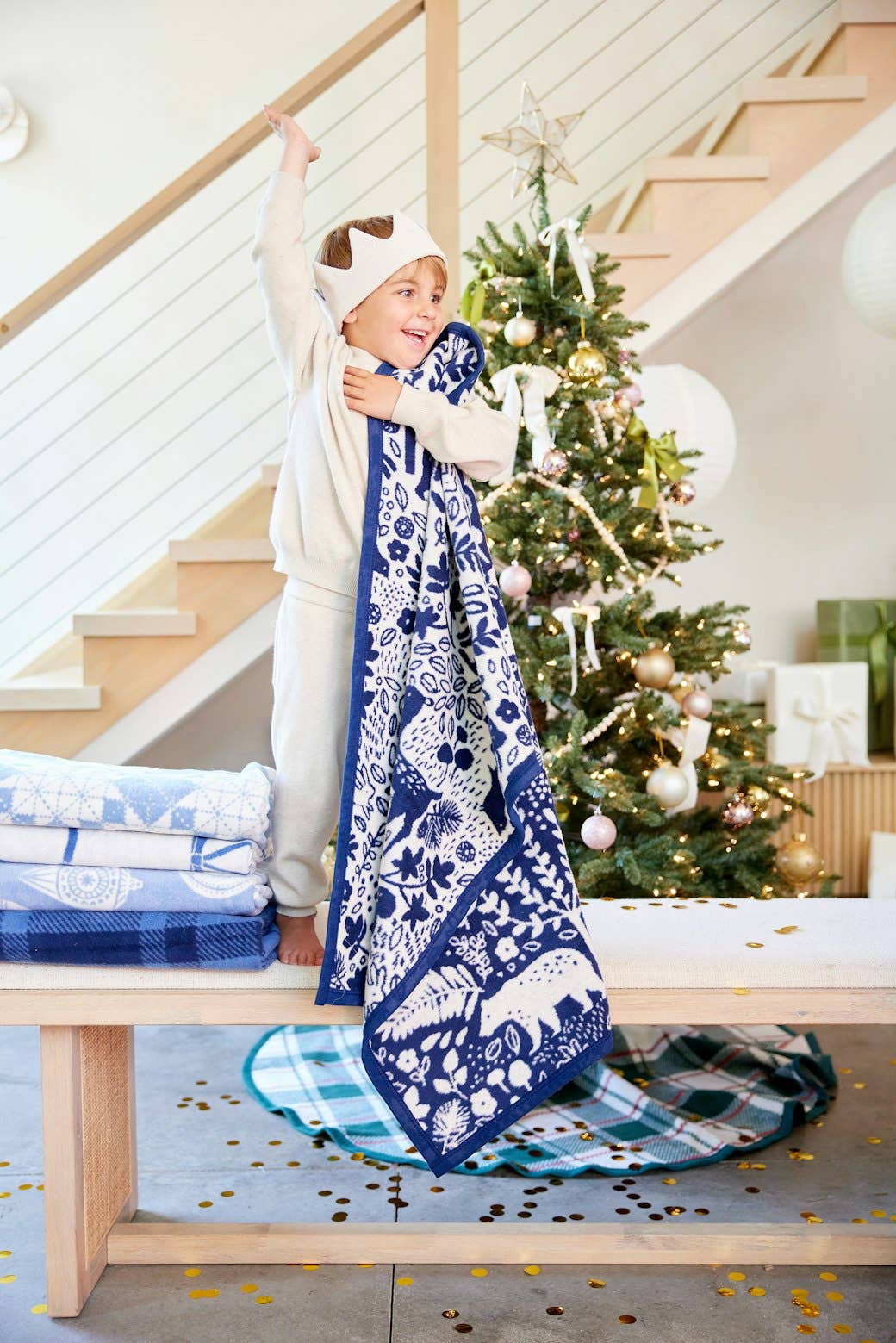 Whimsical Woods Navy Mini Blanket - Chappywrap