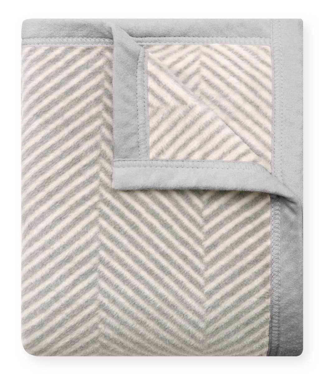 Harborview Herringbone Light Grey Blanket - Original