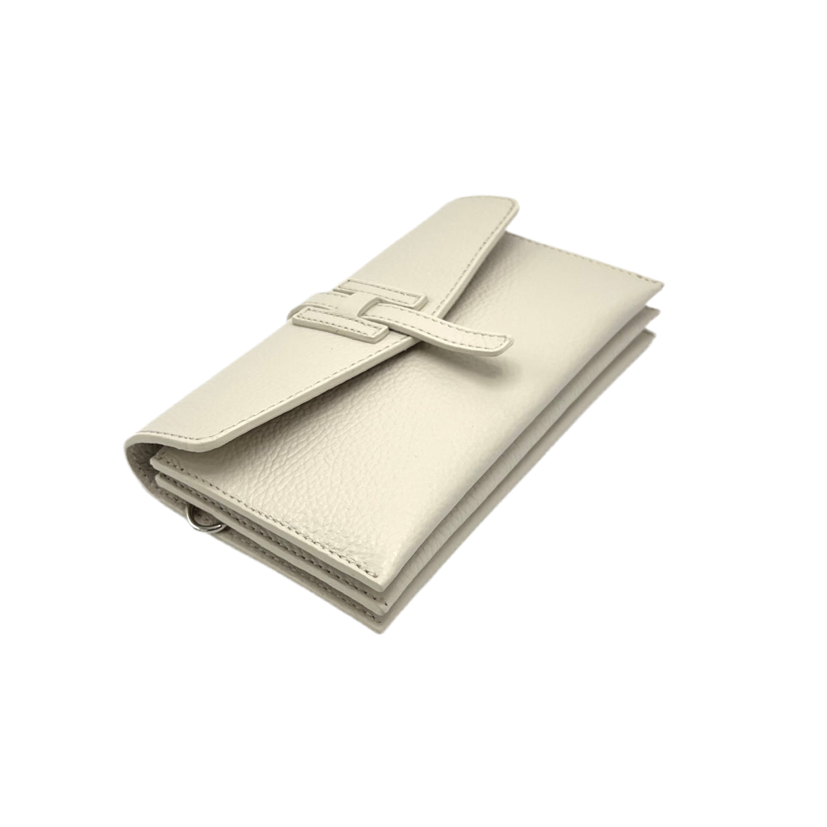 Genuine Leather H Wallet, Made in Italy - Olive