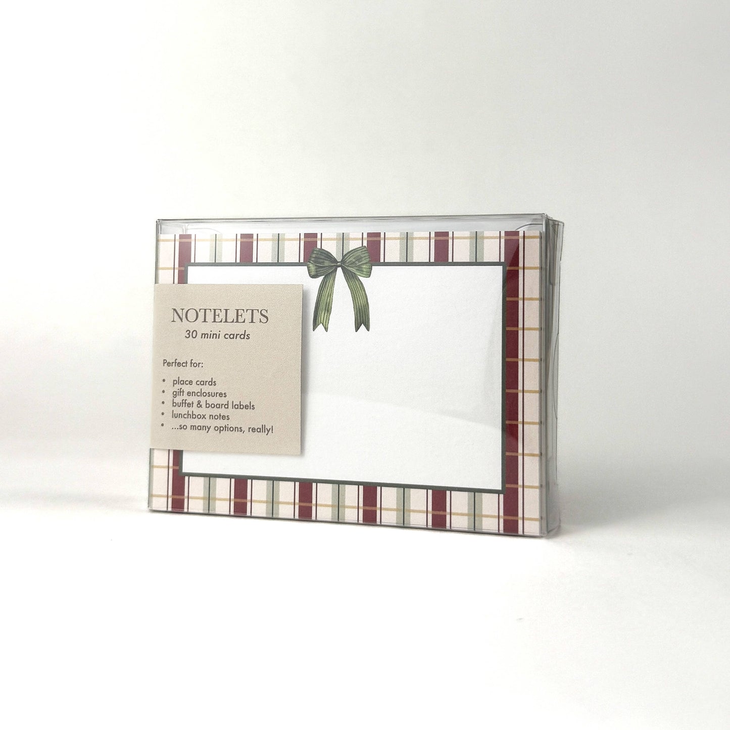 Plaid Bow Christmas Notelets