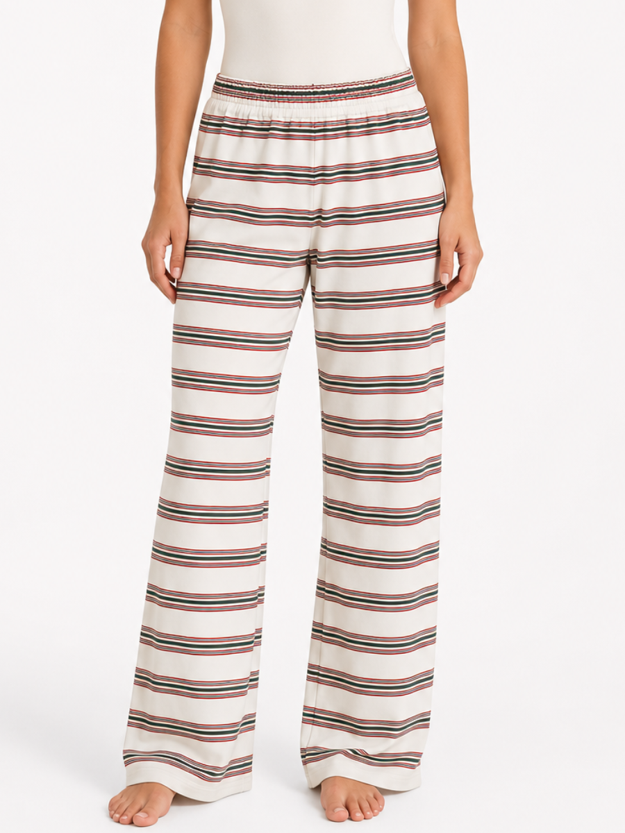 Holiday Cheer Striped Flare Sweatpants