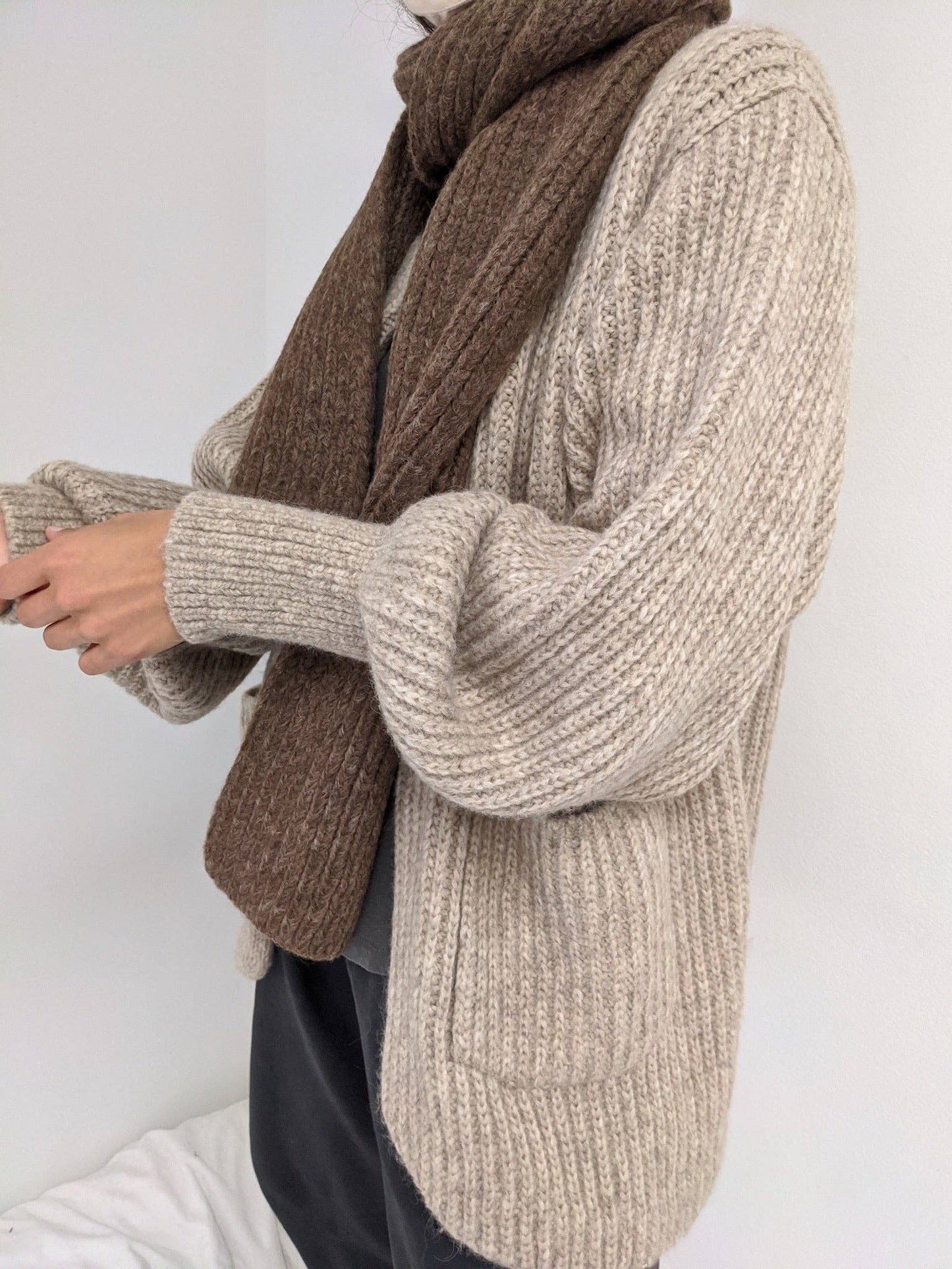 CeCe Knitted Alpaca Scarf - Oat