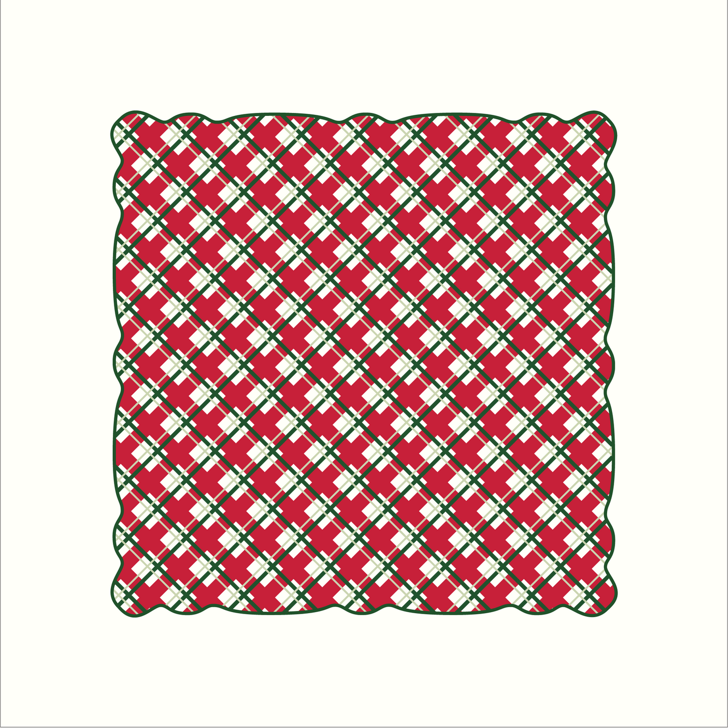 Holiday Plaid Linen Dinner Napkin