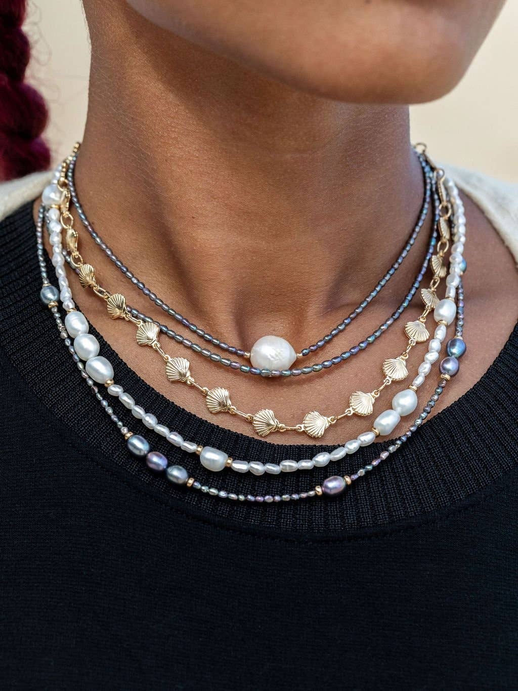 Gold Filled Seashell Chain Choker Necklace