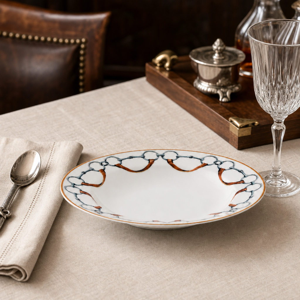 Wellington Bit Pattern Bone China Soup Plate