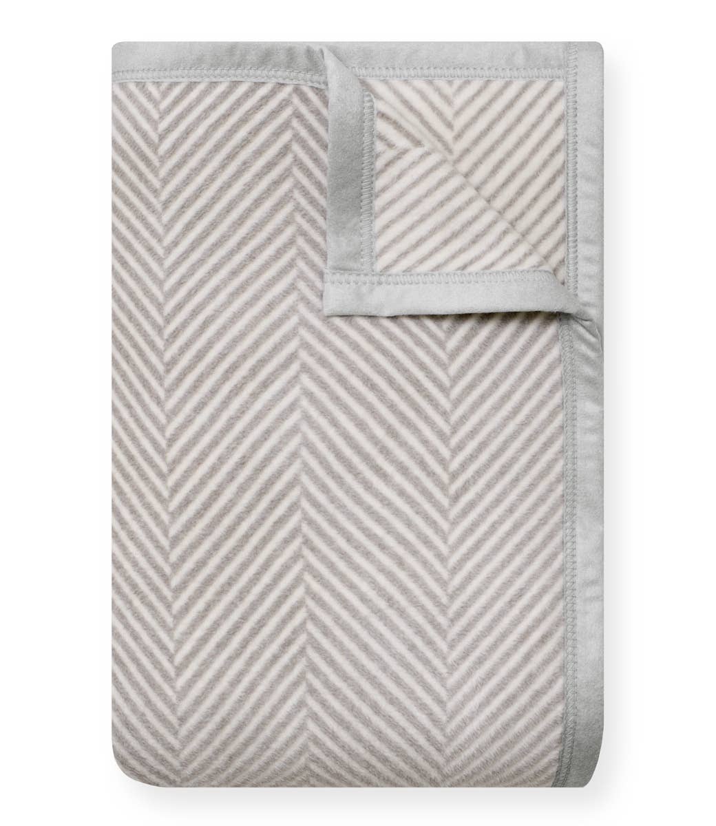 Harborview Herringbone Light Grey Blanket - Original