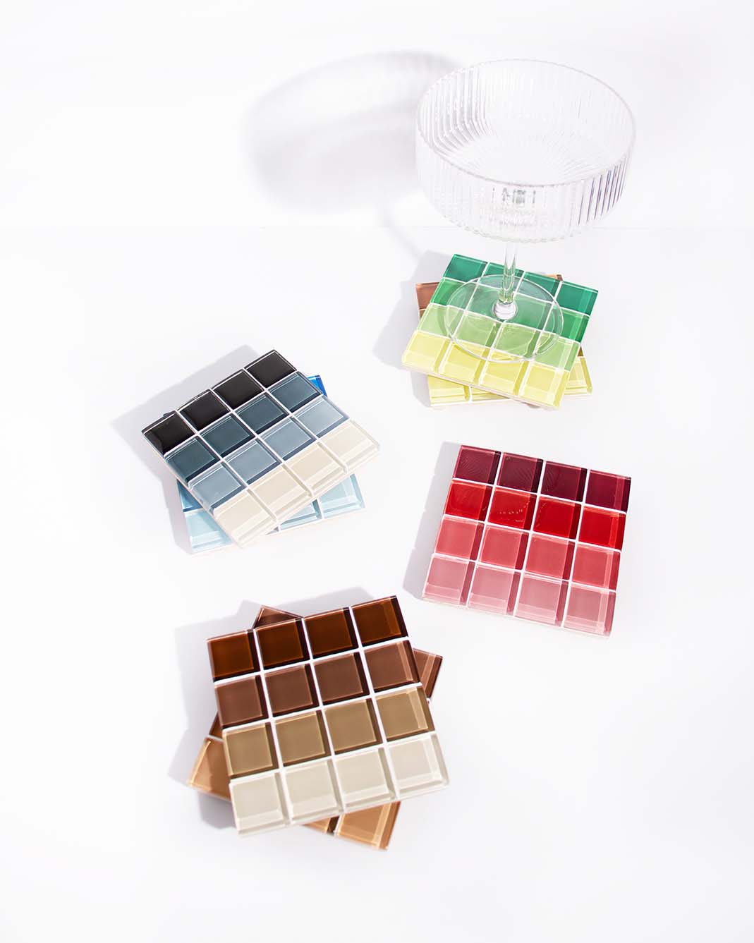 Glass Tile Coaster - Ombre - Blush