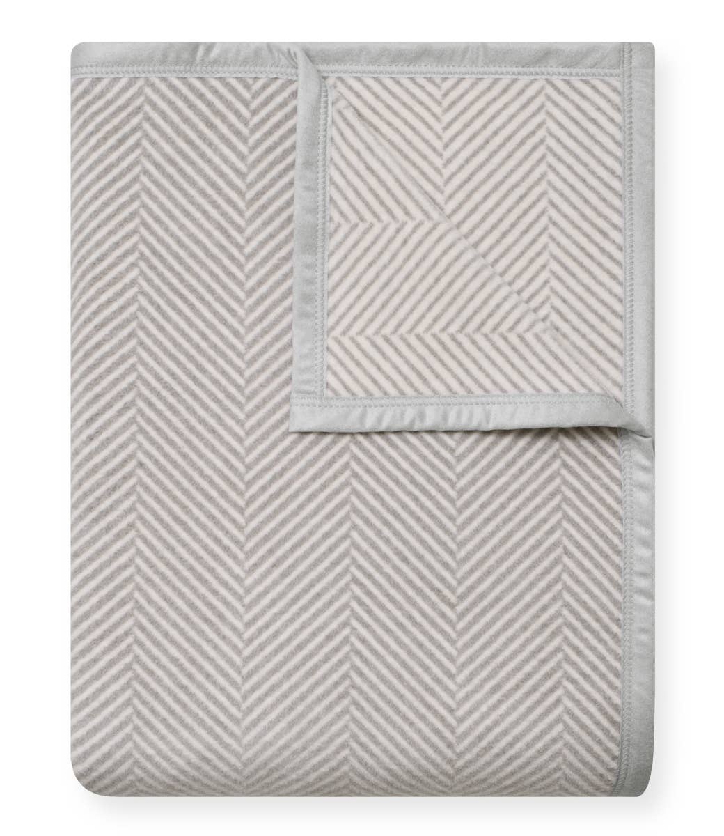 Harborview Herringbone Light Grey Blanket - Original