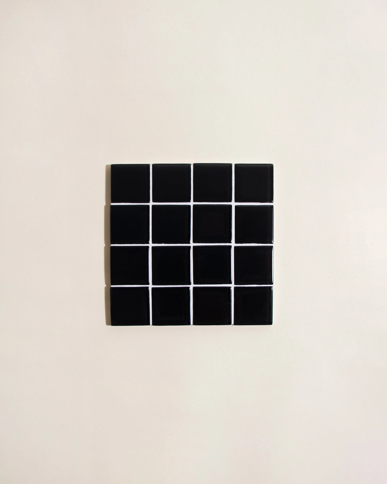 Glass Tile Coaster - Black - Subtle Art Studios