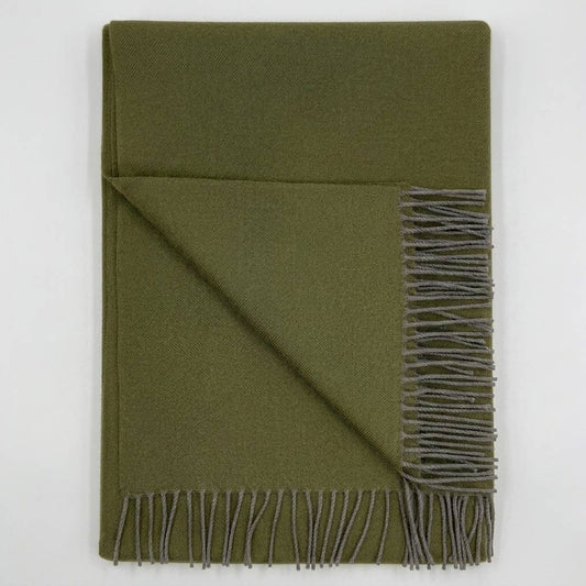 100% Baby Alpaca Throw - Olive