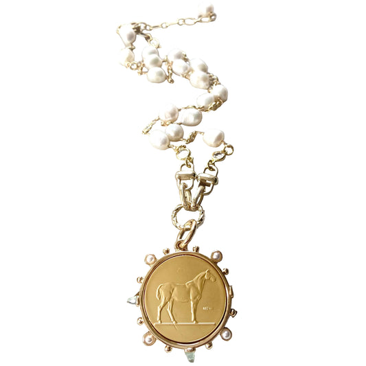 Horse Coin Pearl Necklace