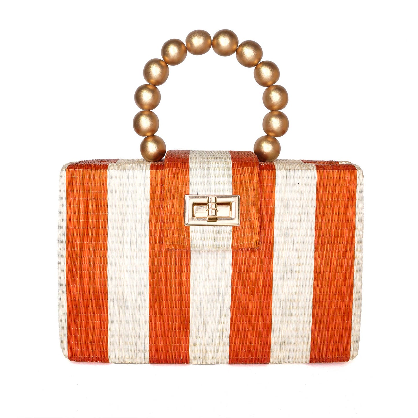 Orange Stripe Clutch Bag - Soli + Sun