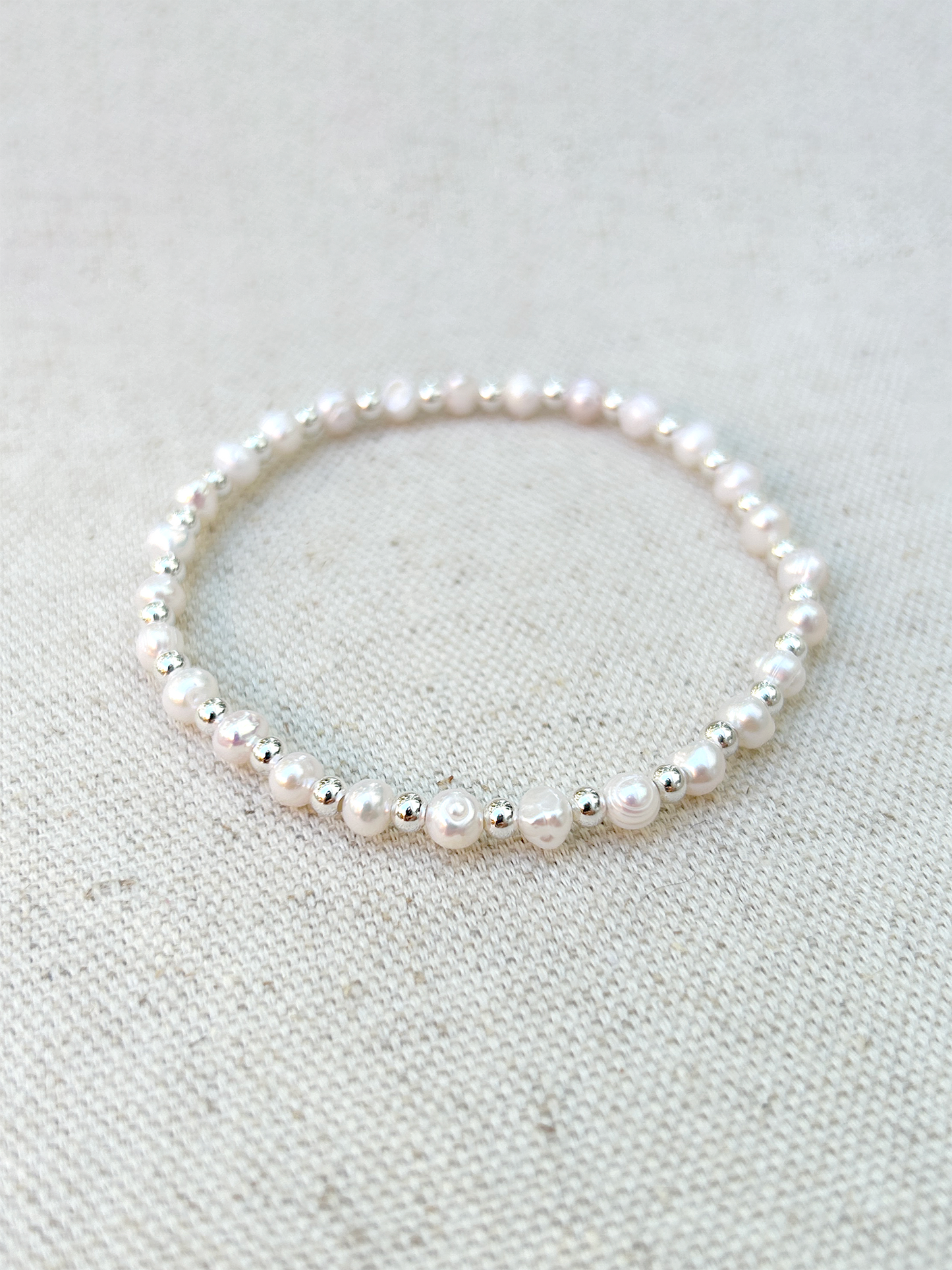 Stretchy Elley Stretchy Pearl Bracelet - SILVER - Kaylie Dawn