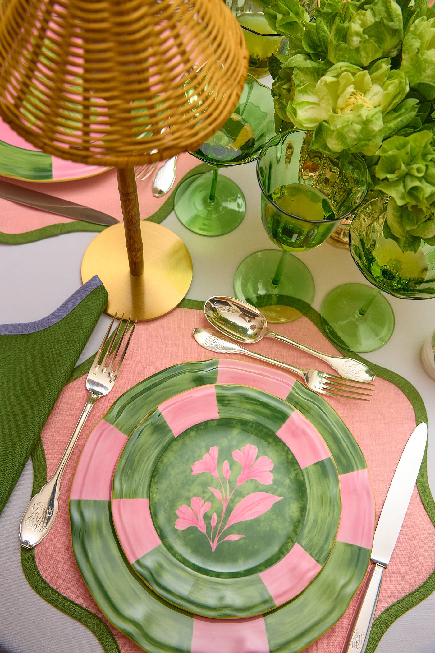 Josephine Green Dessert Plates (set of 4)
