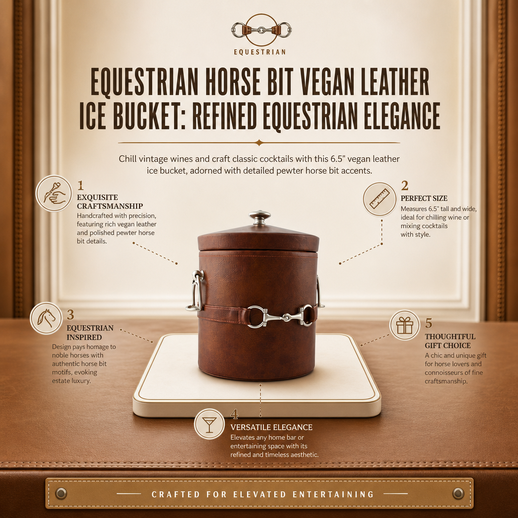 Equestrian Horse Bit Vegan Leather Ice Bucket