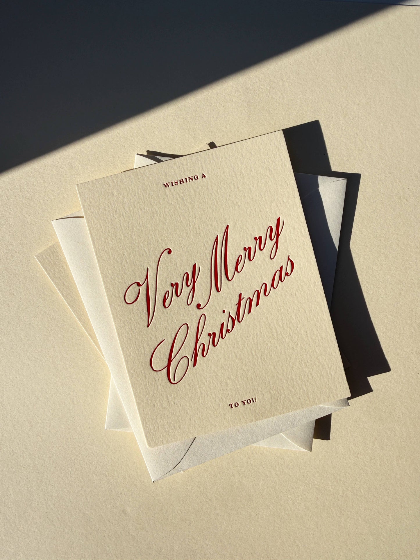 Very Merry Christmas Greeting Card - Forest Green