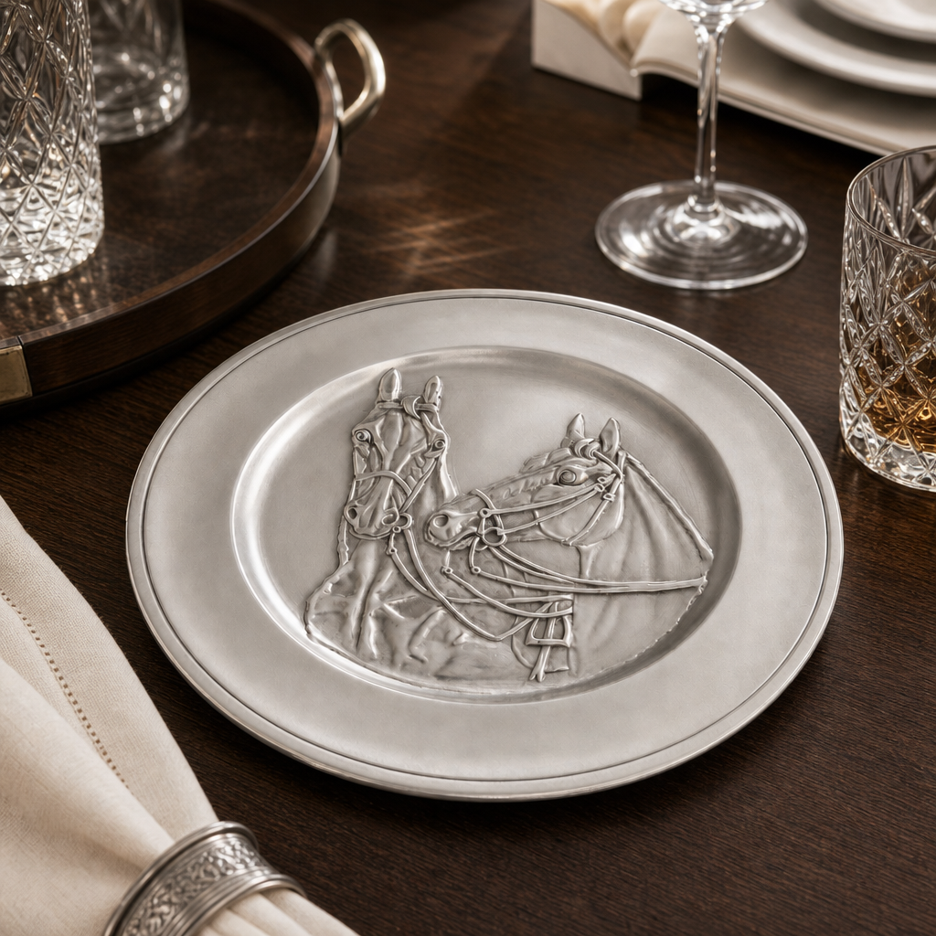 Pewter Thoroughbred Horse Charger
