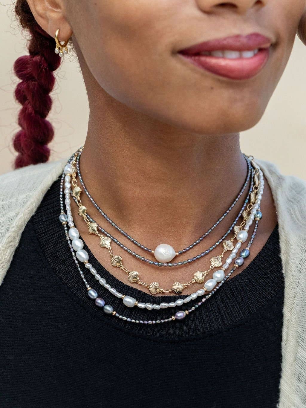 Gold Filled Seashell Chain Choker Necklace