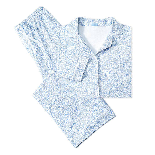Seaside Women’s Button Front Long Pajama Set - Joy Street