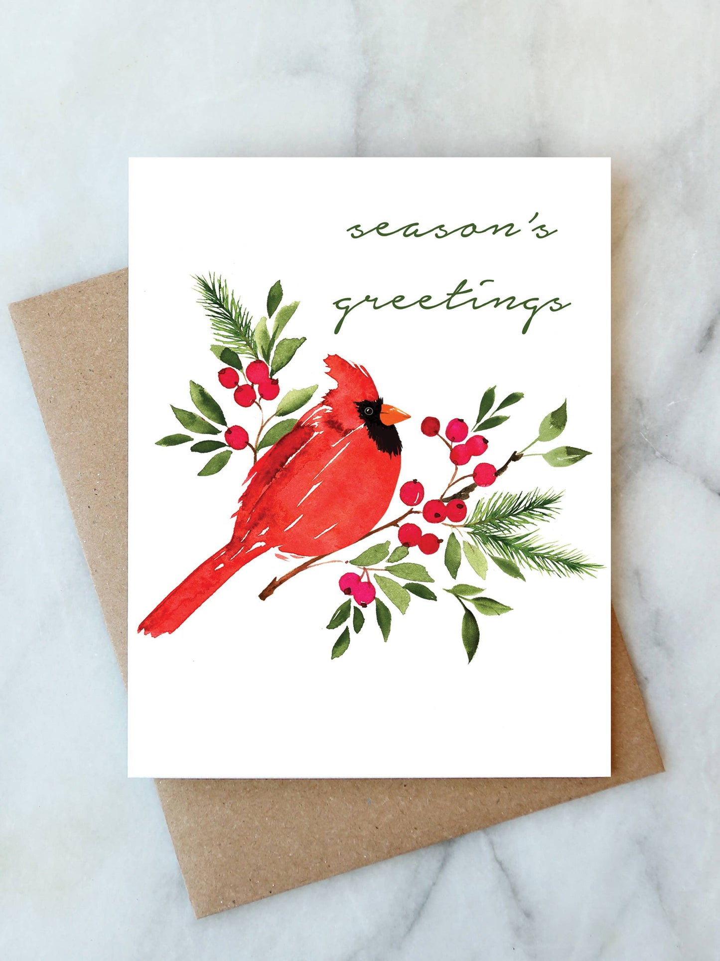 Cardinal Holiday Greeting Card - Abigail Jayne Design
