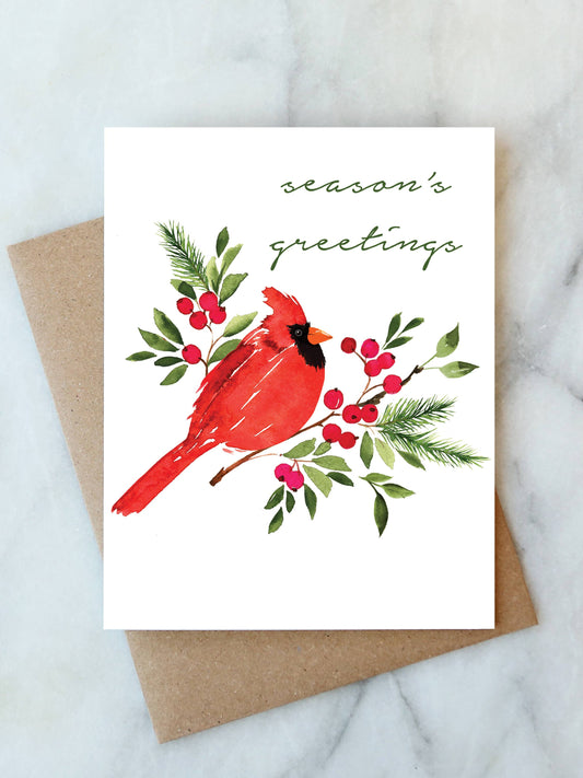Cardinal Holiday Greeting Card - Abigail Jayne Design