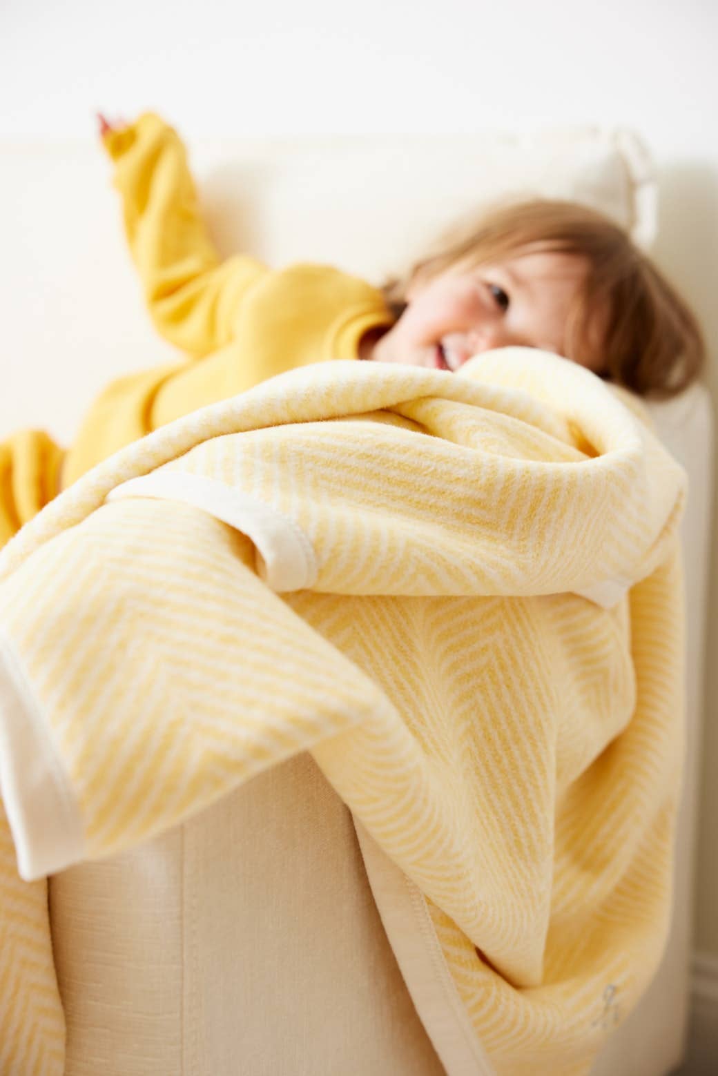 Harborview Herringbone Butter Yellow Mini Blanket - Chappywrap