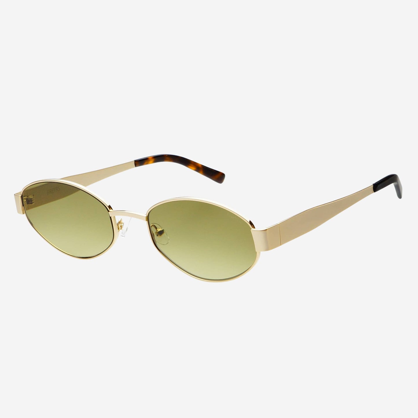 Soho Women's Oval Sunglasses - Gold + Green - FREYRS