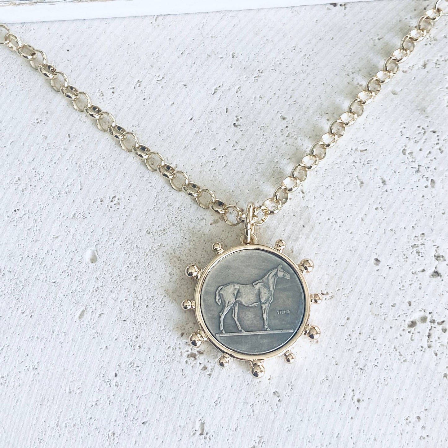Horse Coin Chain Necklace