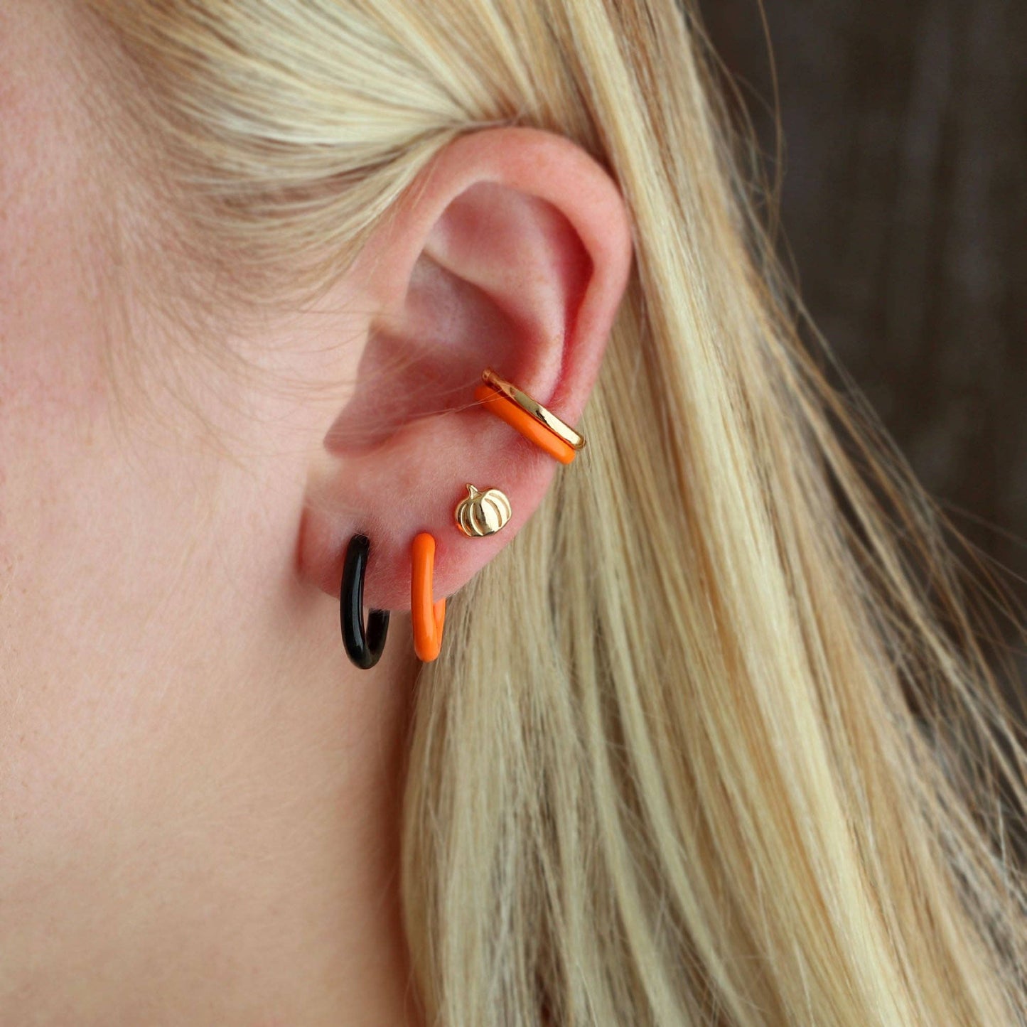 Pumpkin Stud Earrings: Sterling Silver