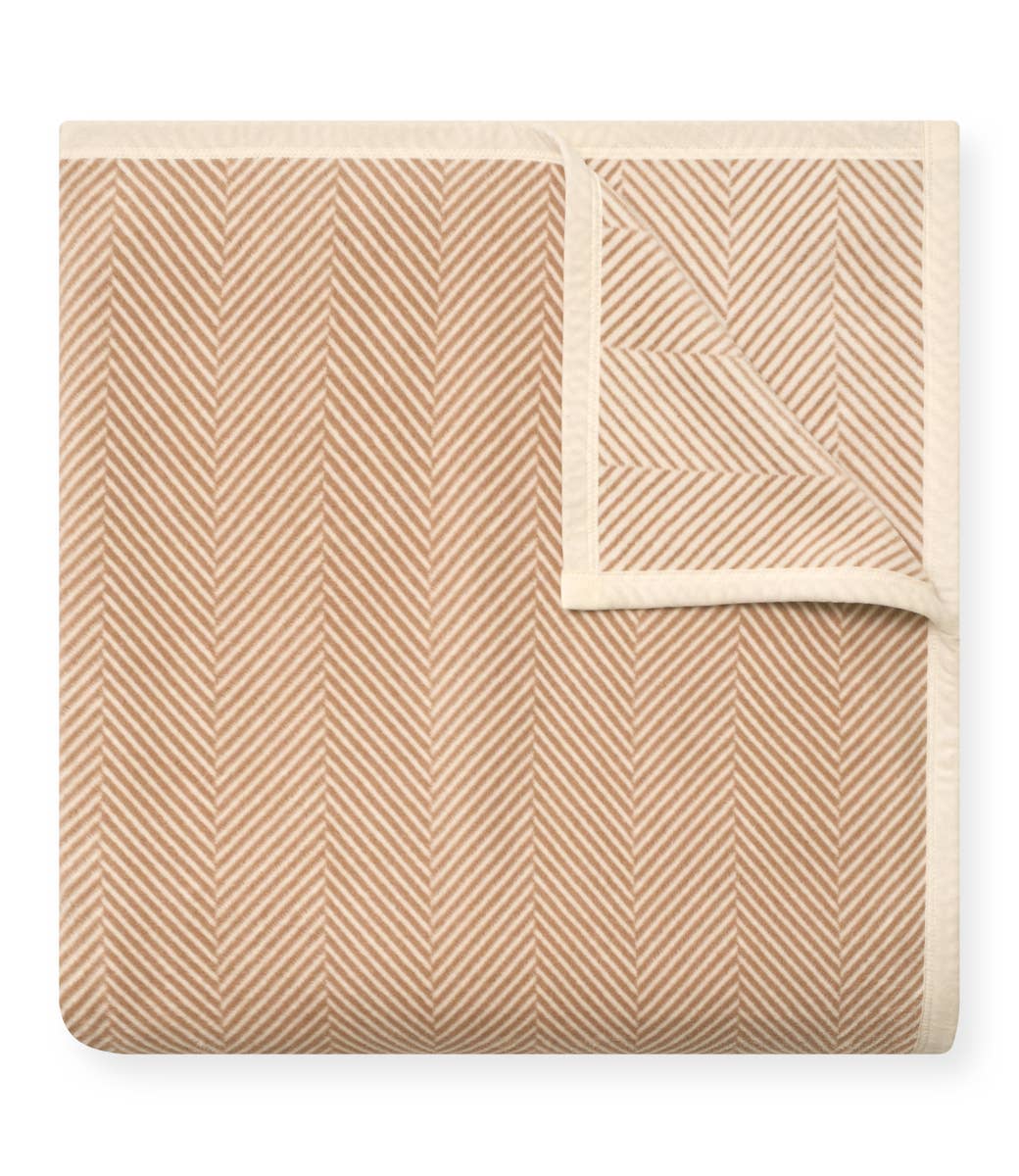 Harborview Herringbone Tan Blanket - Midi