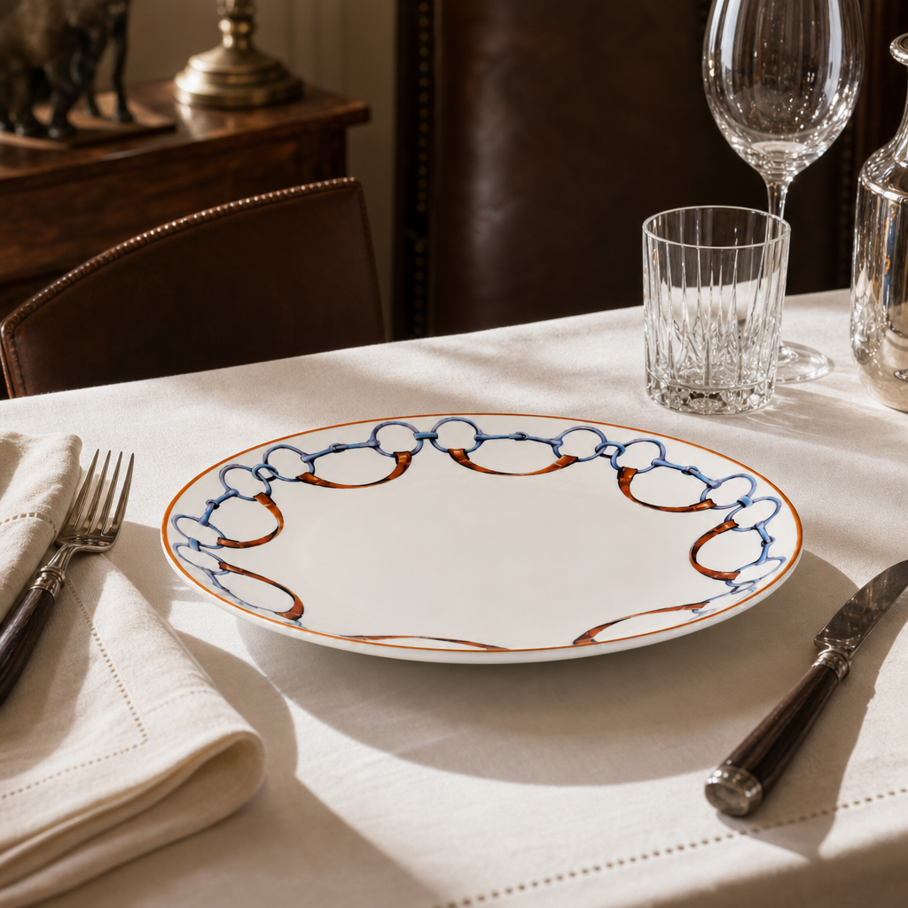 Wellington Bit Pattern Bone China Round Dinner Plate