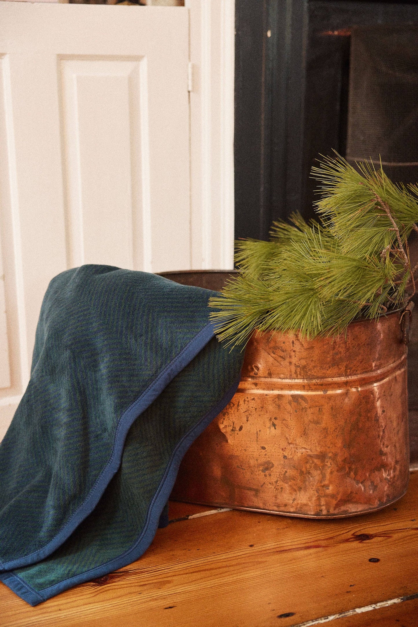 Harborview Herringbone Blue Spruce Blanket - Chappywrap