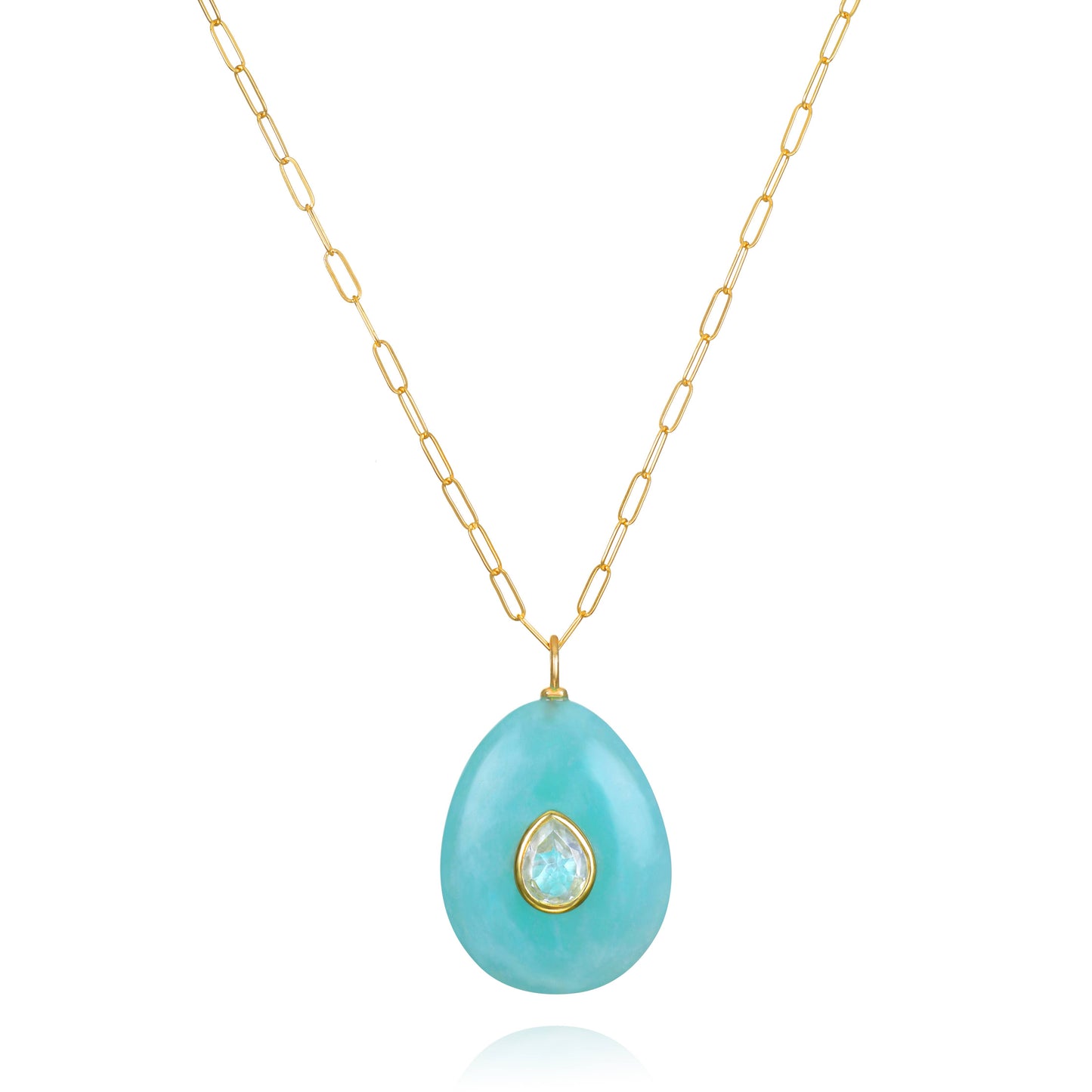 Amazonite & Topaz Pear Necklace