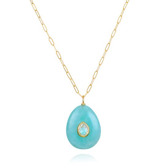 Amazonite & Topaz Pear Necklace