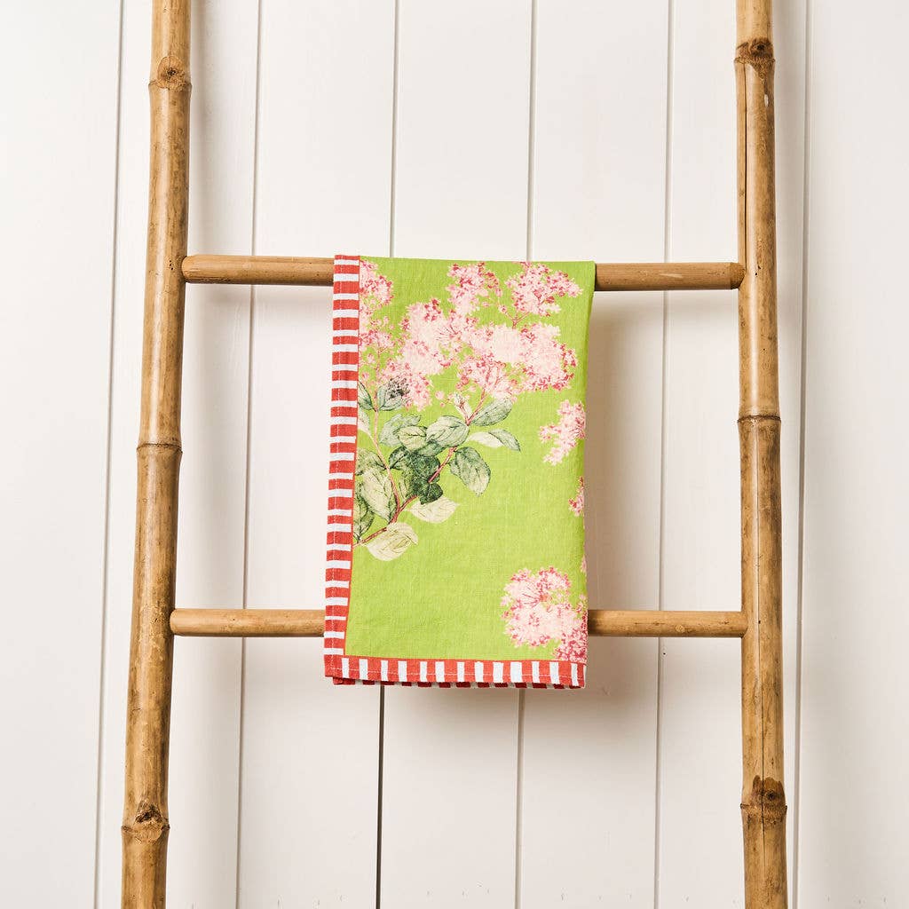 Linen Tea Towel - Hydrangea Green