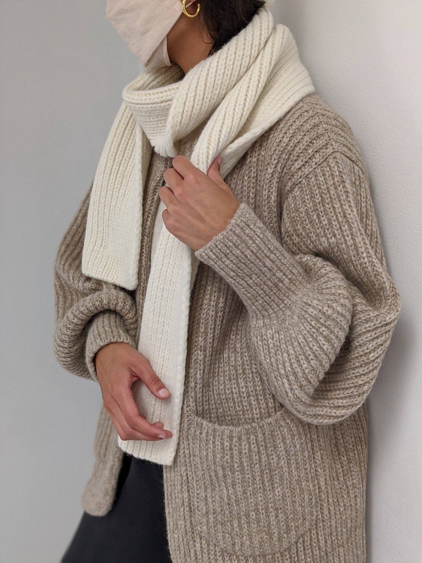 CeCe Knitted Alpaca Scarf - Oat