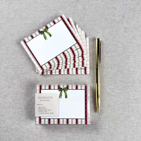 Plaid Bow Christmas Notelets