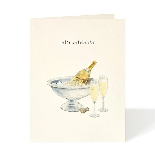 Champagne and Flutes Let's Celebrate Greeting Card - Felix Doolittle