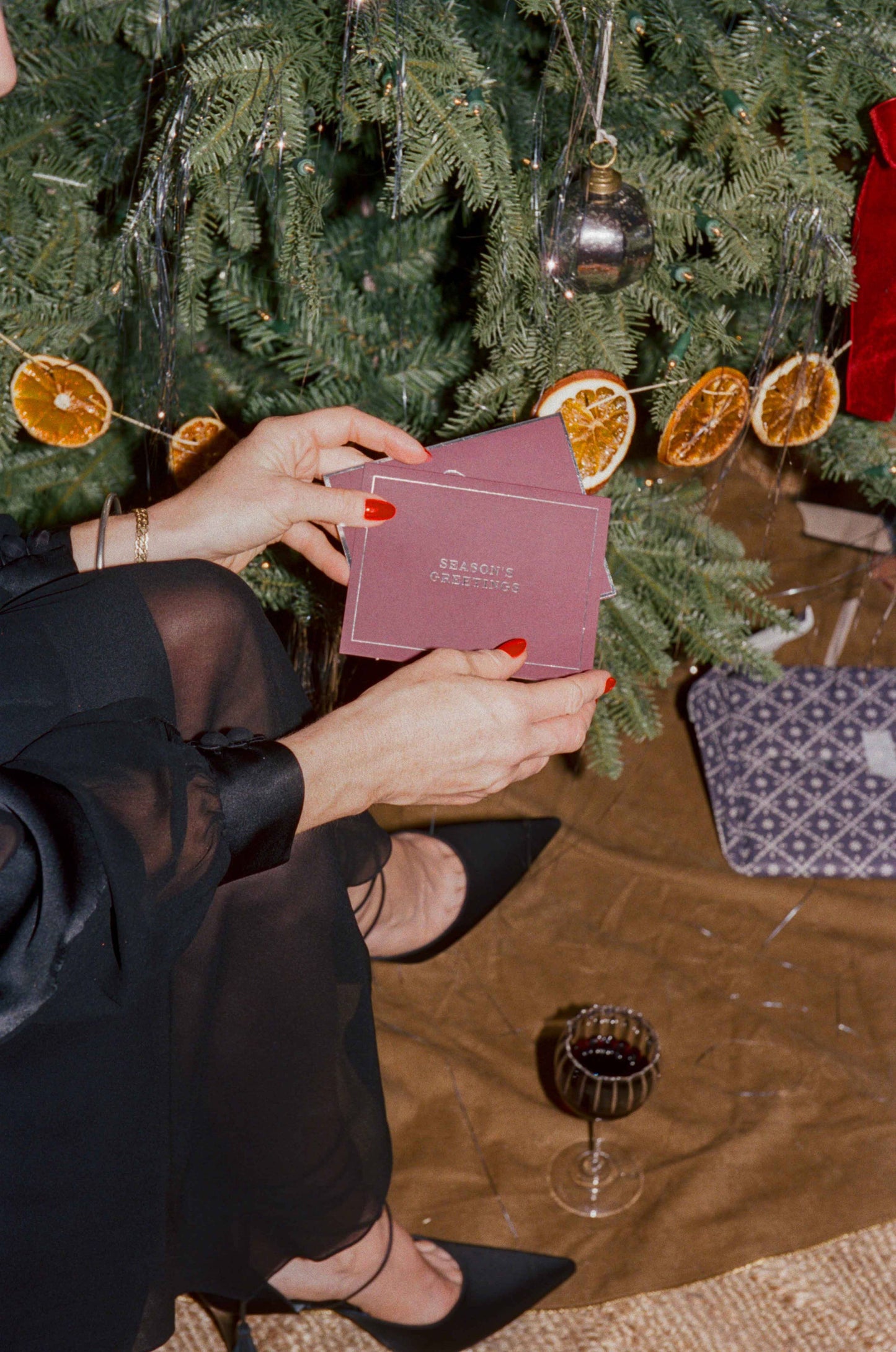 Season's Greetings Greeting Card - Mulberry