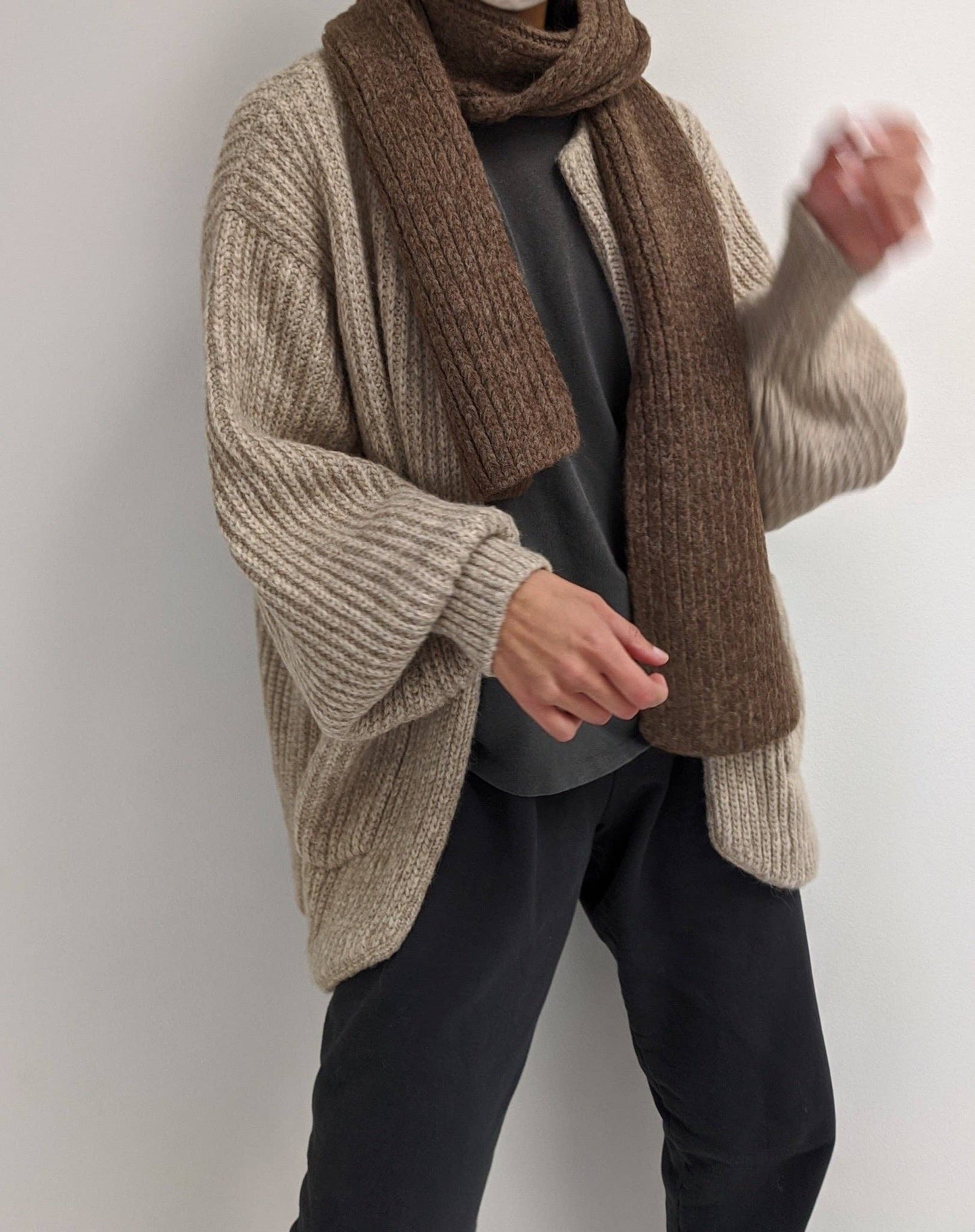 CeCe Knitted Alpaca Scarf - Oat