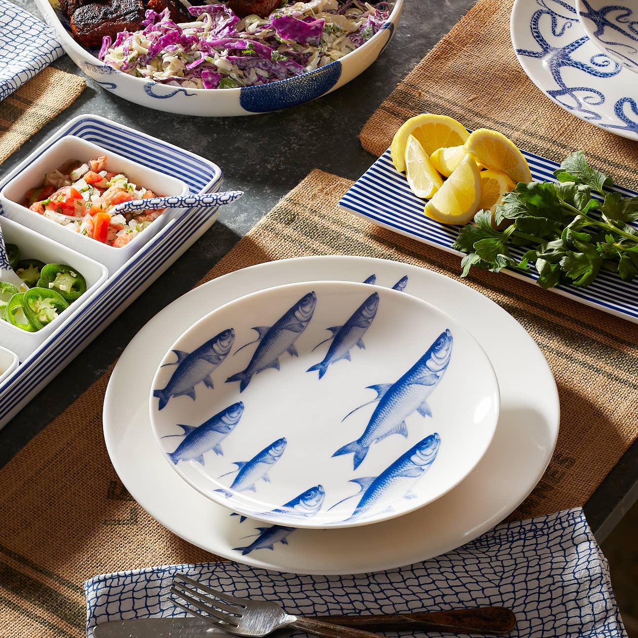 School of Fish Coupe Salad Plate - Single
