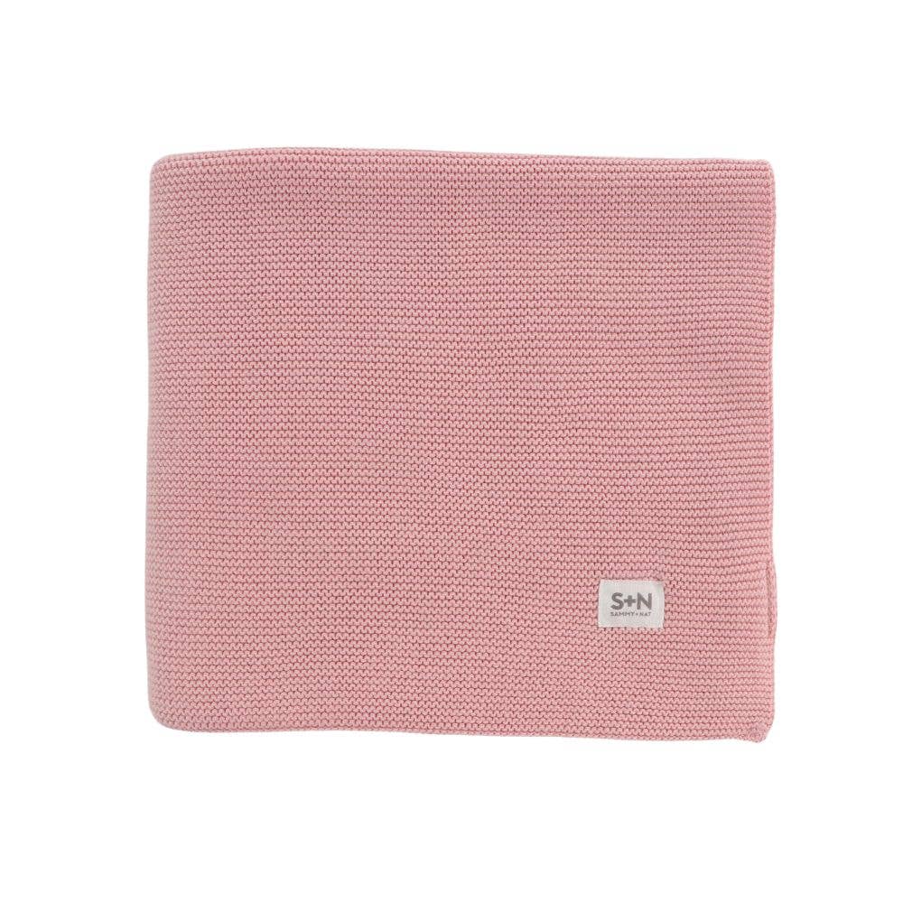 Classic Knit Blanket in Light Pink