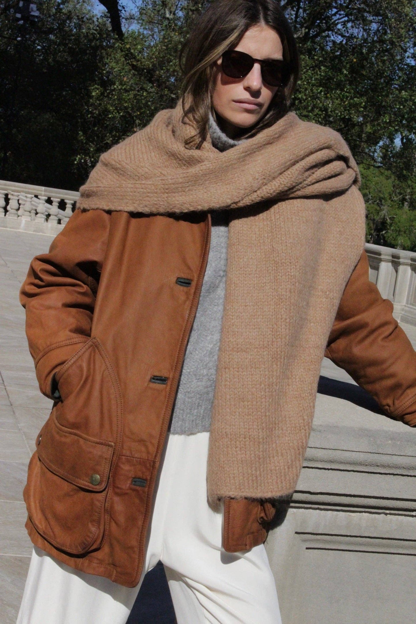 Ralphie Alpaca Blanket Scarf - Large - Camel