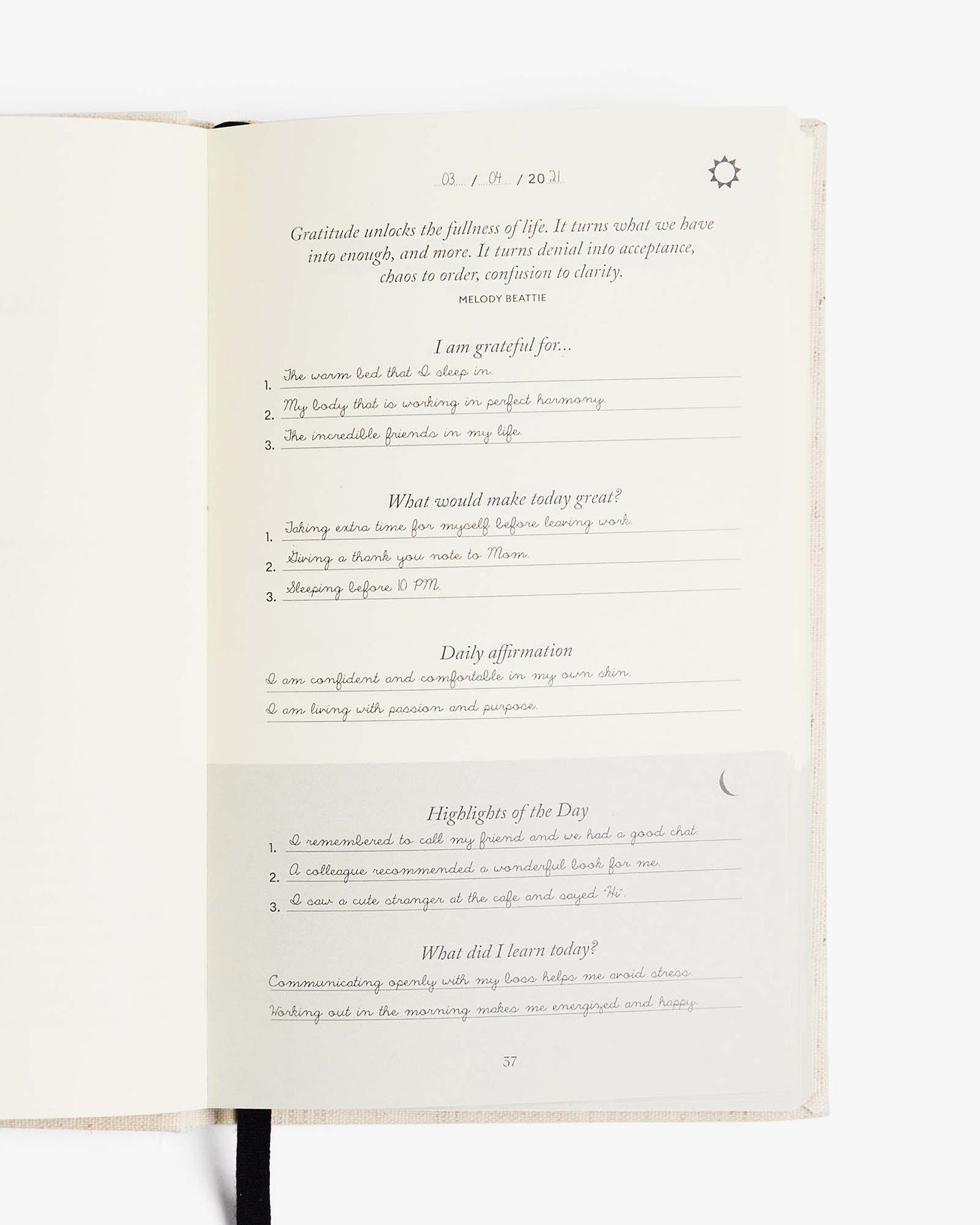 The Five Minute Journal - Cherry Stripe