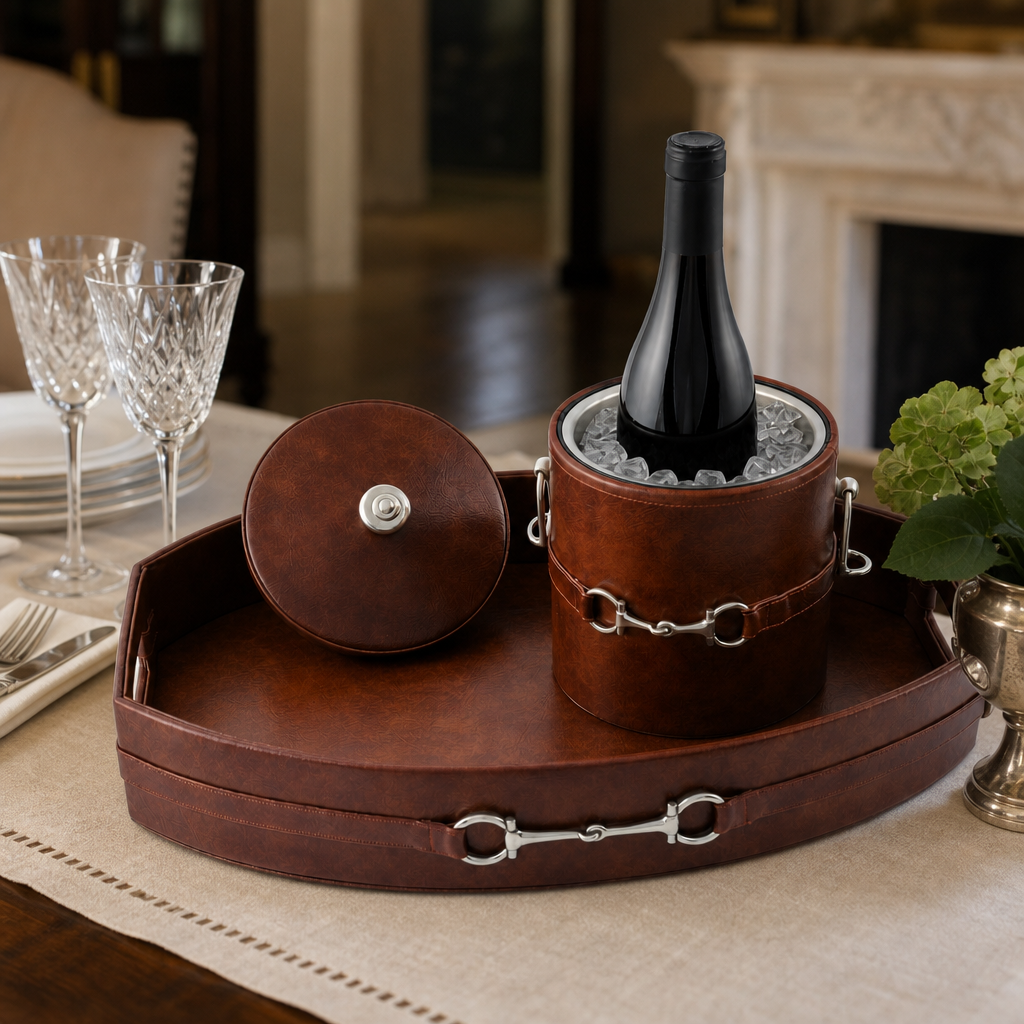 Equestrian Horse Bit Vegan Leather Tray