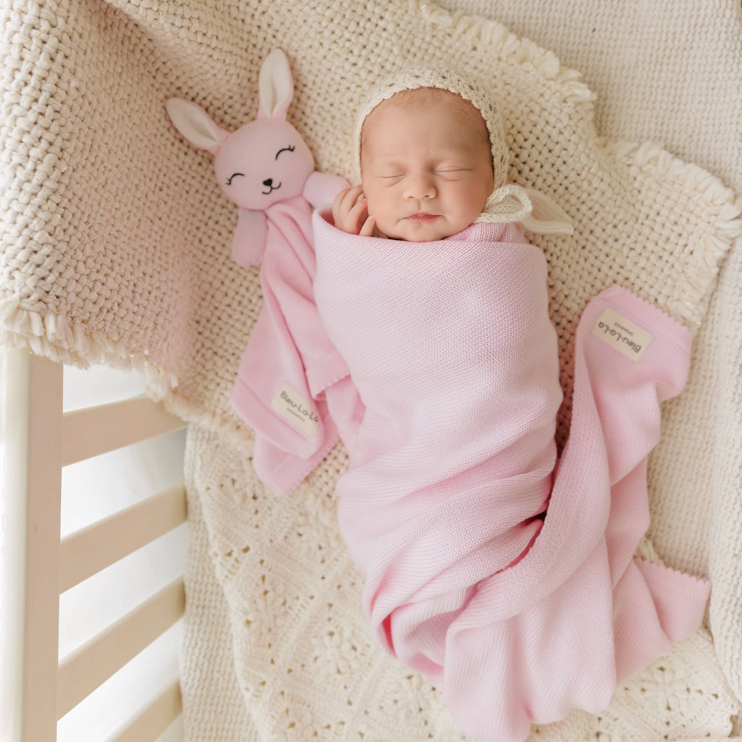 Blanket and Lovey Security Blanket Organic Cotton Gift Set Sheep - Oatmeal